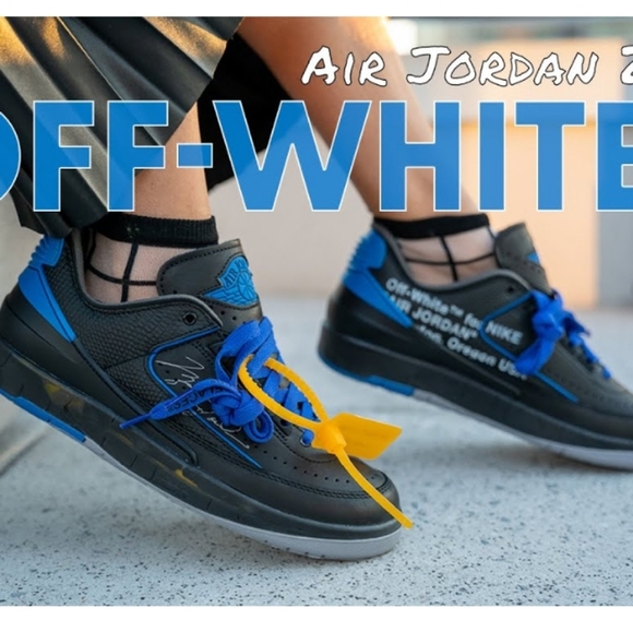 BRAND NEW Jordan 2 Retro Low SP Off-White Black Blue 6.5M/8W - Picture 1 of 5